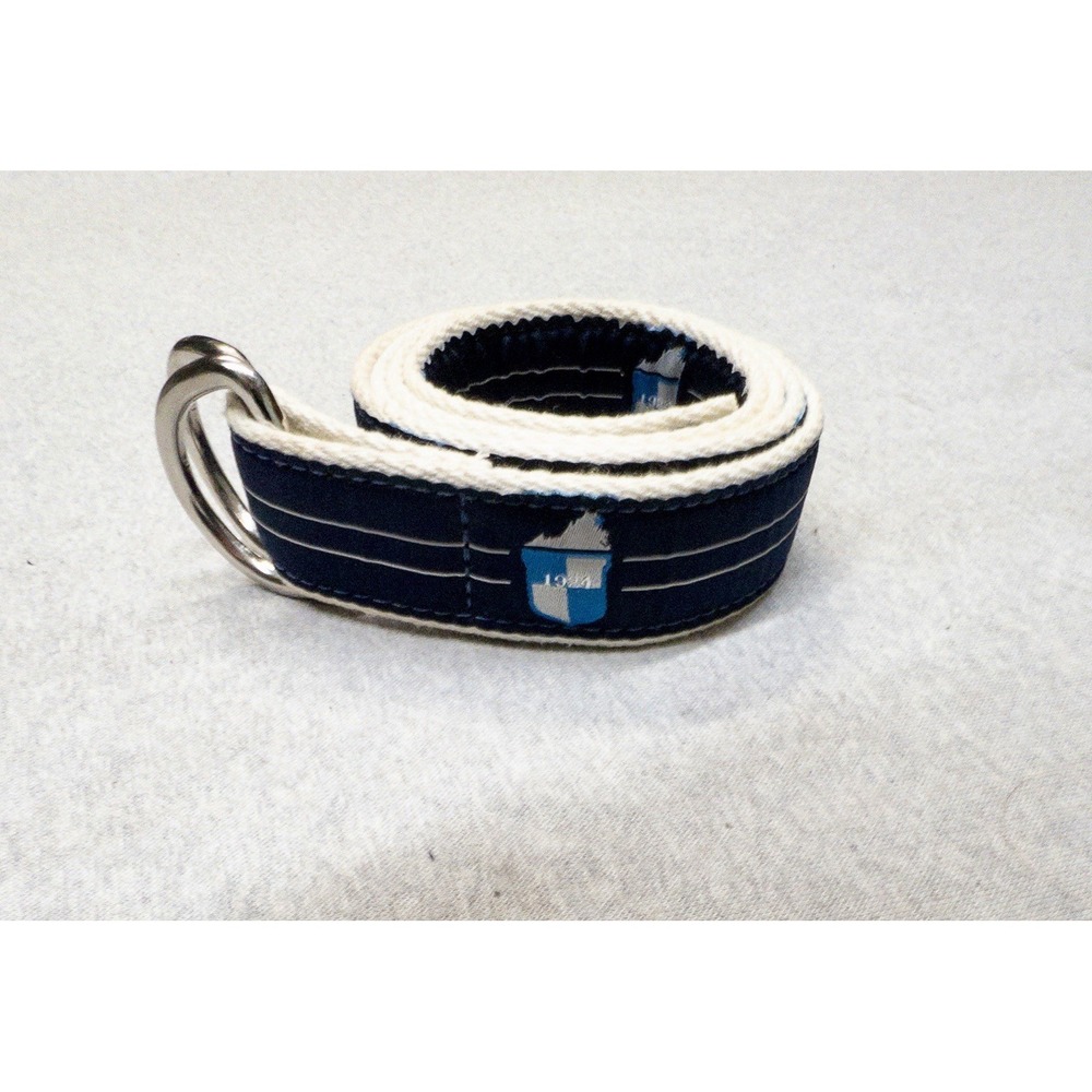 VTG YRI Belle Haven CC Golf Belt Mens Medium  Canvas Leather Brass D-Ring USA